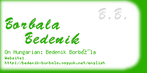 borbala bedenik business card